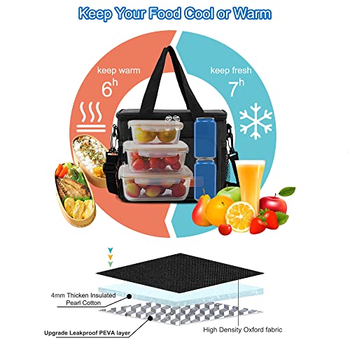 Femuar Reusable Lunch Box for Men/Women - Insulated Lunch Bag Leakproof Lunchbox for Work Office Picnic Beach - Freezable ...