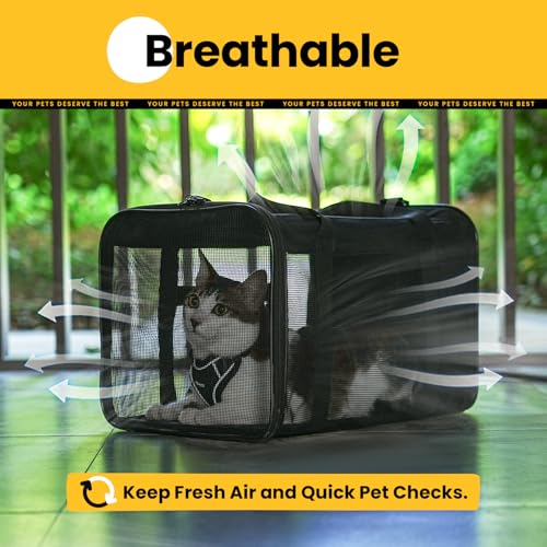 Conlun Cat Carrier Bag,Soft-Sided Pet Carriers for Dogs with 4-Sided Mesh,Airline Approved Cat Transport Carrier for Smal...