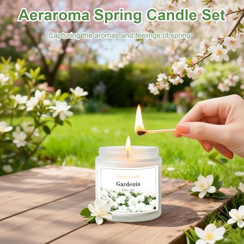 Aeraroma 6 Pack Spring Candles for Home Scented, Scented Candles for Women Men, 21oz Natural Soy Wax Candle, Aromatherapy ...