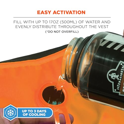 Ergodyne Chill-Its 6685 Evaporative Cooling Vest, Drip Free Cooling, Breathable Comfort, Easy Activation