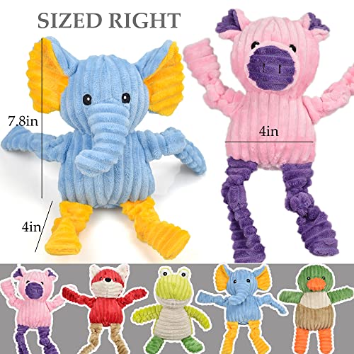 LECHONG 5 Pack Tough Dog Toys Stuffed Squeaky Dog Toys Assortment Plush Animal Dog Toy Value Bundle Puppy Pet Dog Toys for...