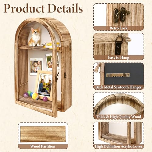 Dremisland Large Shadow Box Frame 10x16 Deep Shadow Boxes Display Case with Linen Back and Removable Shelves, Picture Fram...