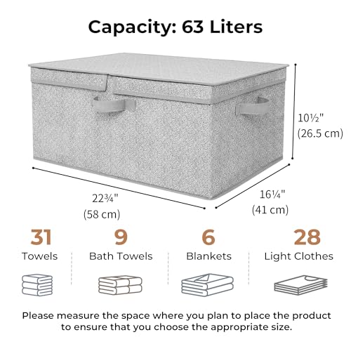 GRANNY SAYS Fabric Storage Bin with Lid, Decorative Storage Box with Label, Extra Large Storage Baskets, Closet Organizer,...