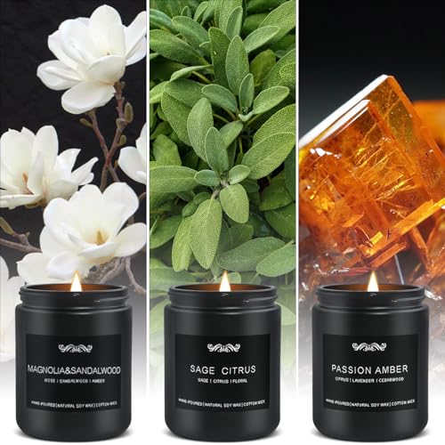 6 Pack Candles for Home Scented Aromatherapy Candles Gifts Set for Mens, Men Candle Set, 42 oz 300 Hour Long Lasting Candl...