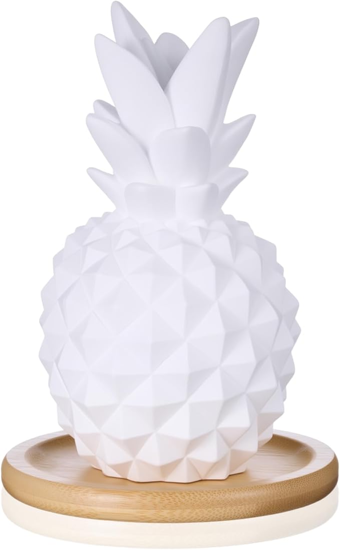 Honeydak Pineapple Passive Essential Oil Diffuser Gifts, Summer Beach Ceramic Diffuser with Wooden Tray for Home Bedroom B...