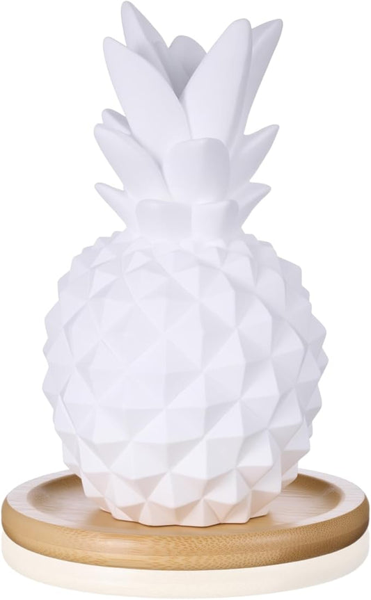 Honeydak Pineapple Passive Essential Oil Diffuser Gifts, Summer Beach Ceramic Diffuser with Wooden Tray for Home Bedroom B...