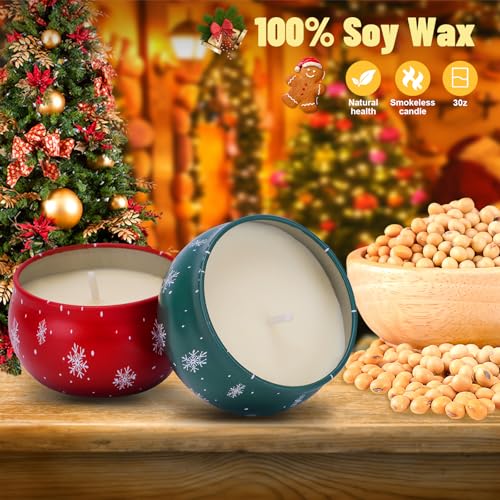 Christmas Candles Gift Set for Women, 3.5 oz Soy Scented Candles for Home Aromatherapy, 6 Pack