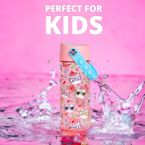 Elemental Water Bottles for Kids - Splash Kids Water Bottle for School with Pop-it Handle - BPA Free Tritan Plastic Water ...