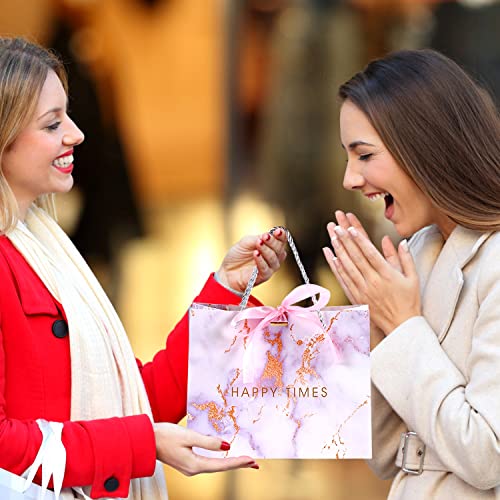 JMANNI Gift Bags, 3PCS Medium Size with Bow Ribbon, Portable Paper Gift Bag, Marble Pattern, for Any Occasion, Including C...