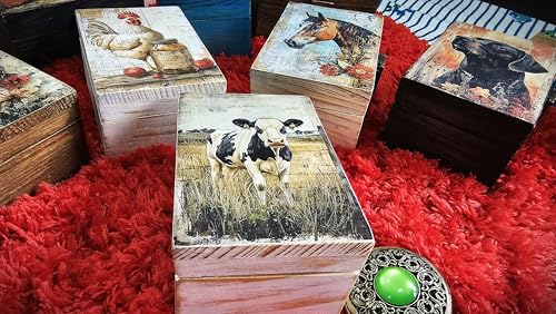 RK Collections Black and White Cow Trinket Box Small Jewelry Keepsake Box | Storage Box for Girls Women | Gift Idea, Anima...