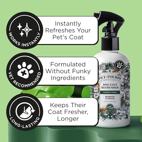 Poo-Pourri Furrest Fresh Dog Deodorizing Spray, 8 Fl Oz Grooming Perfume for Dog Coat, Pet Odor Neutralizer with Essential...