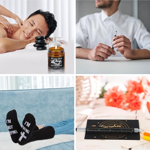 Kolewo4ever 9 Pcs Christian Gifts for Men Religious Gift for Dad Inspirational Gifts Set for Father Spiritual Religious Ca...