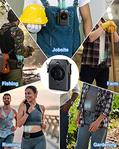 Stsase Portable Fan 10000mAh Rechargeable, Mini Waist Fan With Max 24H Working Time, 3 Speeds 5100RPM Strong Airflow Weara...