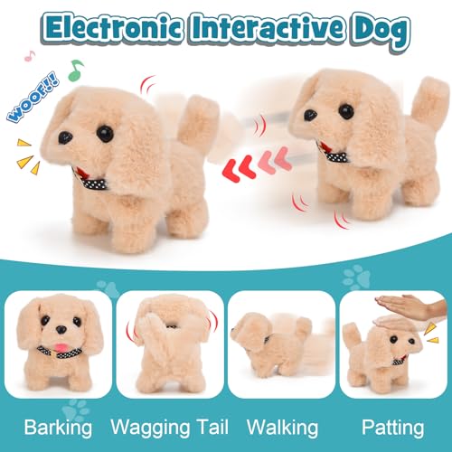 G.C 22Pcs Dog Toys for Kids Doctor Kit, Walking Barking Electronic Interactive Stuffed Dog Vet Kit Costume Pretend Play Pu...