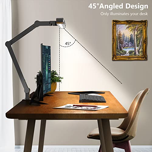 Micomlan Led Desk Lamp with Clamp, Architect Desk Lamp for Home Office with Atmosphere Lighting, 24W Ultra Bright Auto Dim...
