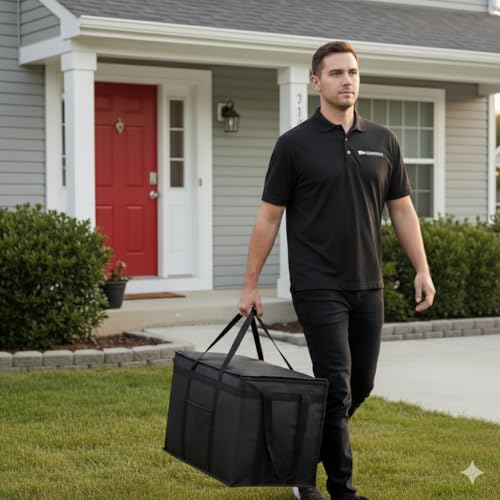 CIVJET Insulated Food Delivery Bag, XXXL Insulated Reusable Grocery Cooler/Hot Bags, Tote Bag for Shopping/Travel/Doordas...