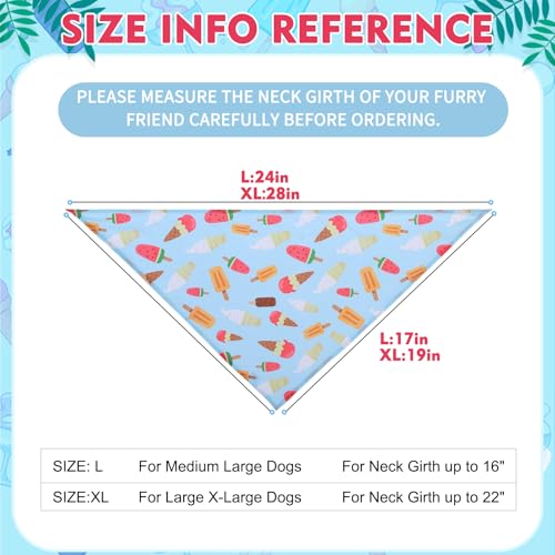 EXPAWLORER Dog Cooling Bandana - 3 Pack Summer Cool Down Hawaii Triangle Pet Scarf Ice Vest Neck Wrap Cooler in Cute Fruit...