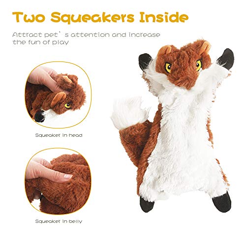 Dog Squeak Toys, No Stuffing Plush Dogs Chew Toy Bundle for Small Medium Large Breed Chewer Tough Durable Squeaky Pet Fetc...