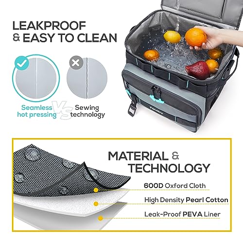 TOURIT 48 Can Collapsible Cooler with Wheels, Insulated Rolling Cooler with All-Terrain Cart, Waterproof Soft Sided Cooler...