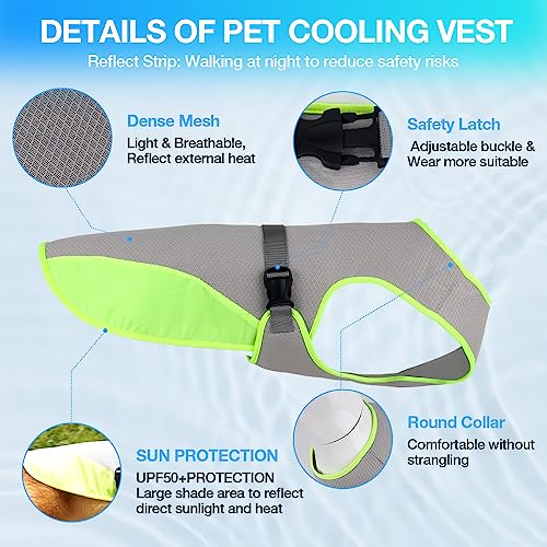 COMFPET Dog Cooling Vest, Lightweight Cooling Vest for Small Dogs (44-66lbs), Adjustable and Comfortable Cooling Jacket - ...