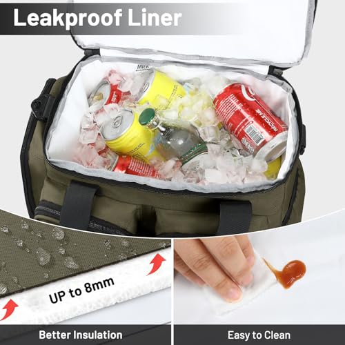 MIER Lunch Box for Men Heavy Duty Insulated Lunch Bag 20 Cans Large Leakproof Soft Cooler Bags with Multiple Pockets for P...