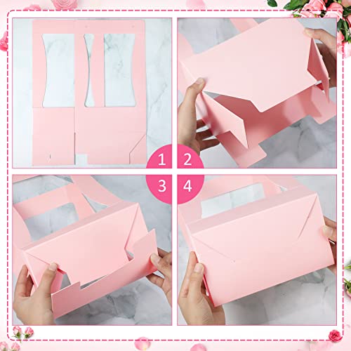 Chinco 12 Pcs Flower Gift Bags Paper Bouquet Flower Box with Handle Flower Boxes for Arrangements Floral Gift Wrapping Bag...