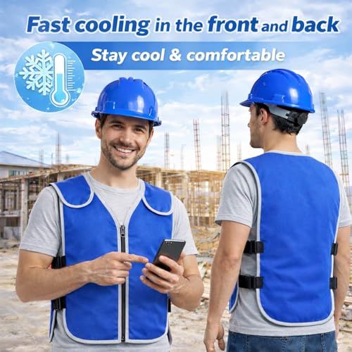 Cooling Vest for Men & Women, Ice Vest with 28 Reusable Ice Packs, High Visibility Reflective Adjustable Ice Jacket for Wo...