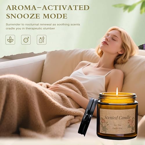 Rancco 3 Packs Scented Candles Set, Soy Candle for Home Scented, Floral Aromatherapy Jar Candles for Women & Men Ideal Gif...