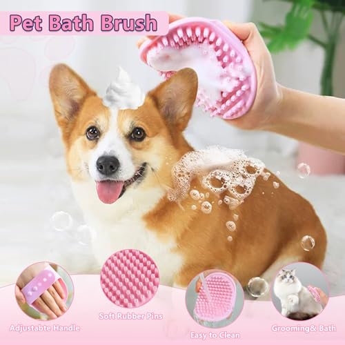 Lanswood Dog Brush Grooming Kit 6PCS Dog Brush for Shedding-Dogs Brushes for Grooming, Dematting Comb for Dogs, Nail Clipp...