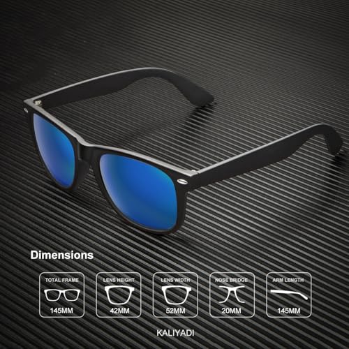 KALIYADI Polarized Sunglasses for Men and Women Matte Finish Sun glasses Color Mirror Lens UV Blocking (3 Pack)