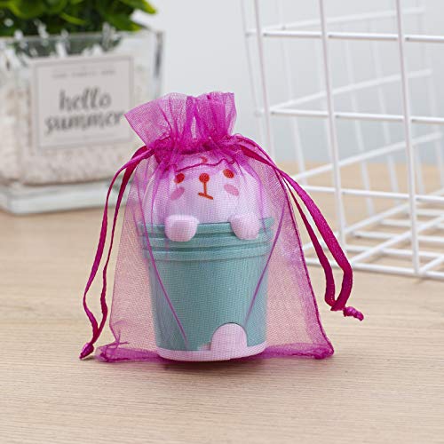 MOTYAWN 100 PCS Rose Red Organza Bags Sheer Drawstring Gift Bags 2x3 Jewelry Pouches Wedding Party Christmas Favor Gift Ba...