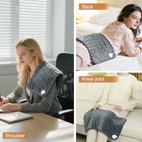 Electric Heating pad with 6 Heat Settings, Auto Shut Off, Dry Electric Heating for Back Neck Knee Arms Legs Shoulder Heat ...