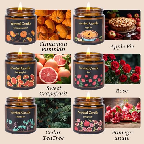 Candles for Home Scented, 6 Pack Scented Candles Gift Set for Women, 21 oz 150 Hour Long Lasting Soy Candle, Aromatherapy ...