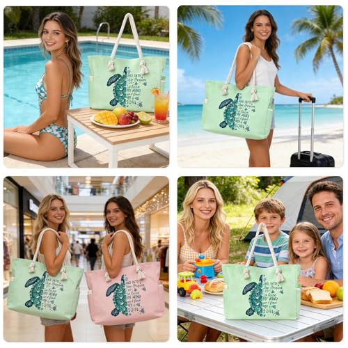 Apxouans Beach Bags for Women Large Waterproof Beach Travel Tote Bags Sandproof Swim Pool Bag Canvas Zipper Big Tote