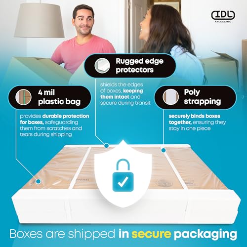 Medium Moving & Shipping Boxes 18 x 12 x 8 inches (5-Pack) - Extra Strength 200 lb vs Regular - USA-Made Corrugated Durabl...