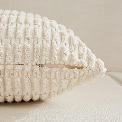 Fancy Homi 2 Packs Boho Decorative Throw Pillow Covers 18x18 Inch for Living Room Couch Bed Sofa, Rustic Modern Farmhouse ...