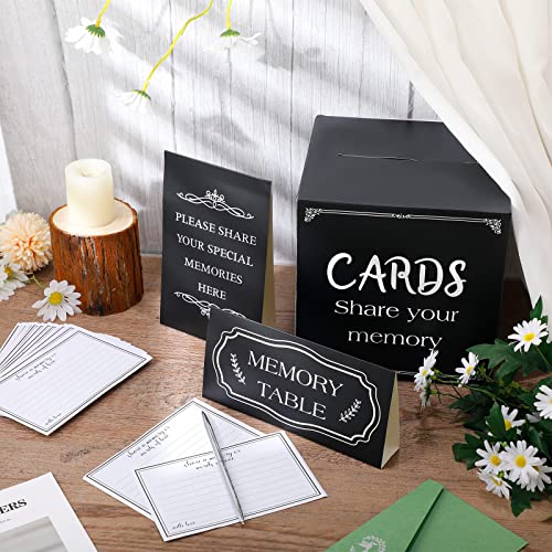 Yinder 54 Pcs Share a Memory Card Box for Celebration of Life Gift Ideas 50 Memorial Cards 2 Memory Signs 1 Silver Signatu...