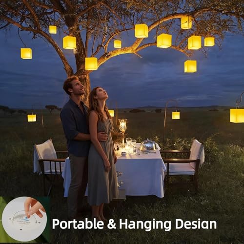 LOFTEK 7-inch LED Cube Lights, Rechargeable RGB 16 Colors Tesseract Cube, Cordless with Remote Control, IP65 Waterproof Po...