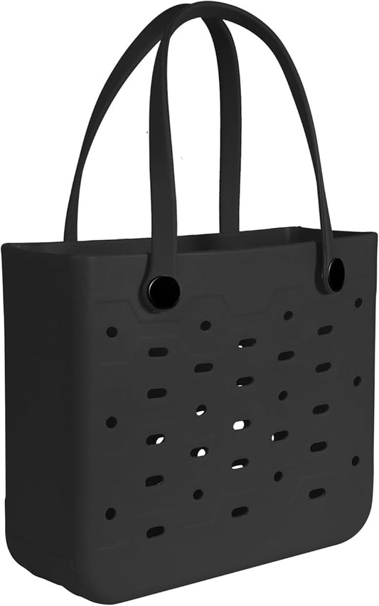 PoVwlty Rubber Beach Bag for Men & Women, Water-resistant Travel Tote Bag for the Beach Boat Pool