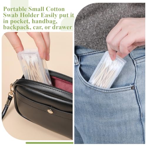 3 Pcs Cotton Swab Holder for Travel Portable Small Dental Floss Containers Floss Picks Case Storage Boxes with Lid Plastic...