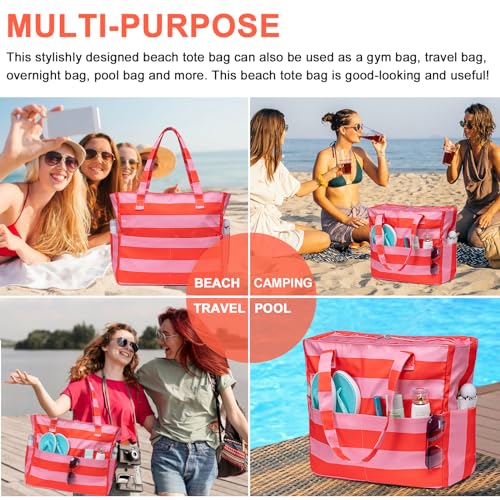 Bluboon Waterproof Beach Tote Pool Bags for Women Ladies Extra Large Carry On Bag With Wet Compartment for Weekender Travel