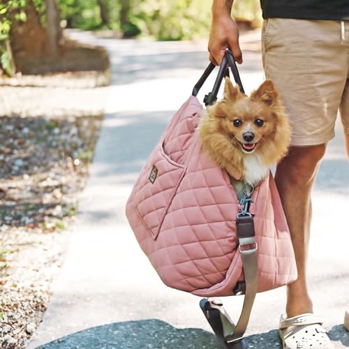 4 Cats & Dogs Mew Mew Travel Pet Bed – Soft Carrier for Small Dogs & Cats, Water-Resistant Quilted Shell, Adjustable Belt...