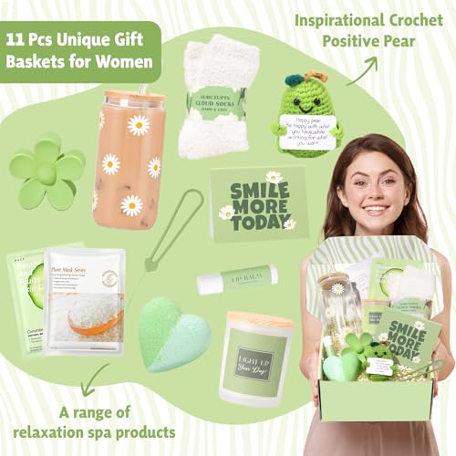 Gift Baskets for Women, 11pcs Unique Happy Birthday Gifts for Women, Best Inspirational Get Well Christmas Ideas Box w/Dai...