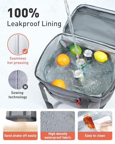 TOURIT Soft Sided Cooler Bag Insulated 48/60 Cans, Large Collapsible & Leakproof Ice Chest for Picnic, Beach, Camping, Travel