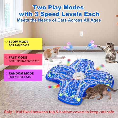 Qraxond Interactive Cat Toys for Indoor Cats,[Newly Upgraded] Rechargeable Touch Activated Hide and Seek Kitten Toys for B...