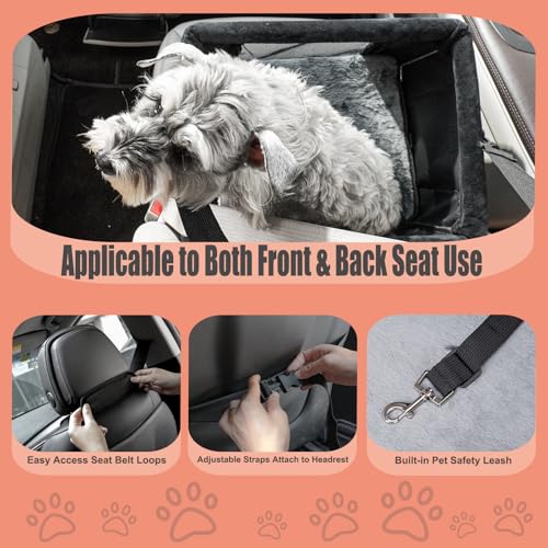 4-in-1 Cat Car Seat and Cat Carrier with Removable Wheels Booster Car Seats for Small Dogs Cats Comes with Shoulder Strap ...
