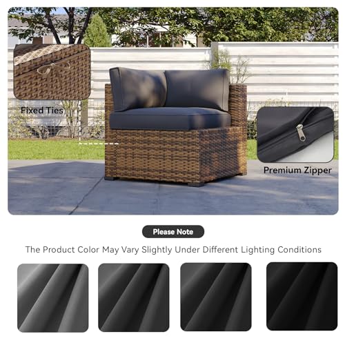 Aoxun 11pcs Patio Cushion Covers Replacement, Waterproof Outdoor Furniture Cushion Covers with Zipper and Non-Slip Bottom,...