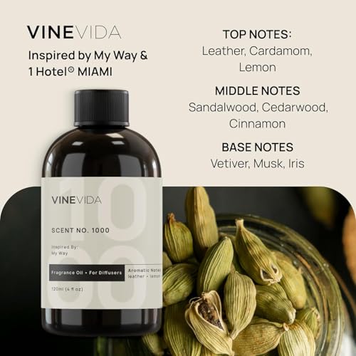 VINEVIDA Studio Waterless Diffuser and 3 Hotel Fragrance Oils - Essential Oil Diffuser for Home - Room Fragrance Air Diffu...