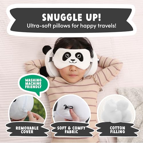 ecoZen Lifestyle Travel Neck Pillow with Eye Mask - Kids Travel Pillow for Sleeping - Toddler Travel Essential and Travel ...