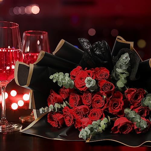 NESCCI 20 Sheets Flower Wrapping Paper - Waterproof Floral Bouquet Wrapping Paper, Florist Supplies Packaging Paper for We...